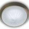 Niermann LED Deckenleuchte Rund, Schliffglas Satiniert, Dekorring Altmessing, Ø 25cm