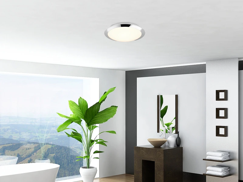Trio Leuchten LED Deckenleuchte UMBERTO In Chrom Ø 29cm, IP44 - Badlampen 6 Trio Leuchten LED Deckenleuchte UMBERTO In Chrom Ø 29cm, IP44 - Badlampen – Bild 6