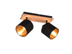 MeineWunschleuchte LED Deckenstrahler 2 Flammig Holz & Stoffschirme Schwarz Gold 9 MeineWunschleuchte LED Deckenstrahler 2 Flammig Holz & Stoffschirme Schwarz Gold -Globo Store led deckenstrahler 2 flammig holz stoffschirme sch 1