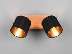 MeineWunschleuchte LED Deckenstrahler 2 Flammig Holz & Stoffschirme Schwarz Gold 12 MeineWunschleuchte LED Deckenstrahler 2 Flammig Holz & Stoffschirme Schwarz Gold -Globo Store led deckenstrahler 2 flammig holz stoffschirme sch 4