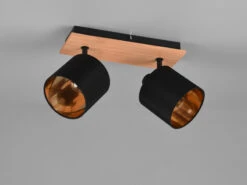 MeineWunschleuchte LED Deckenstrahler 2 Flammig Holz & Stoffschirme Schwarz Gold 13 MeineWunschleuchte LED Deckenstrahler 2 Flammig Holz & Stoffschirme Schwarz Gold -Globo Store led deckenstrahler 2 flammig holz stoffschirme sch 5