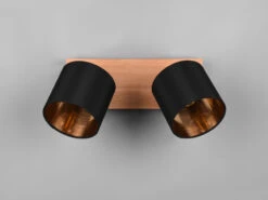 MeineWunschleuchte LED Deckenstrahler 2 Flammig Holz & Stoffschirme Schwarz Gold 14 MeineWunschleuchte LED Deckenstrahler 2 Flammig Holz & Stoffschirme Schwarz Gold -Globo Store led deckenstrahler 2 flammig holz stoffschirme sch 6