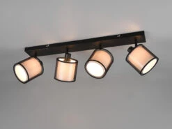 MeineWunschleuchte LED Deckenstrahler 4 Flammig Stoff Organza Transparent Schwarz Innen Weiß -Globo Store led deckenstrahler 4 flammig stoff organza transpa 2