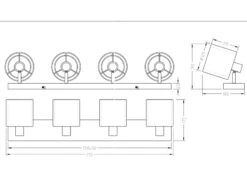 MeineWunschleuchte LED Deckenstrahler 4 Flammig Stoff Organza Transparent Schwarz Innen Weiß -Globo Store led deckenstrahler 4 flammig stoff organza transpa 5
