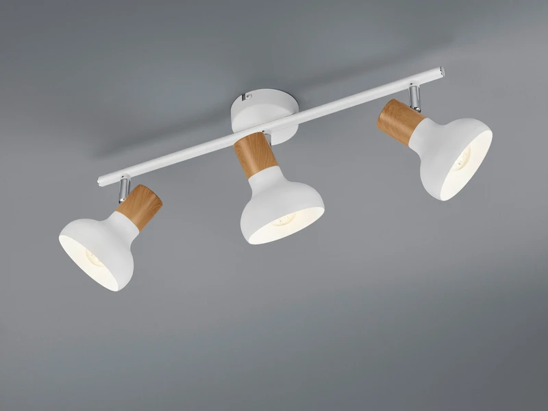 MeineWunschleuchte LED Deckenstrahler Aus Metall In Weiß & Holzoptik, Breite 47cm 3 MeineWunschleuchte LED Deckenstrahler Aus Metall In Weiß & Holzoptik, Breite 47cm – Bild 3