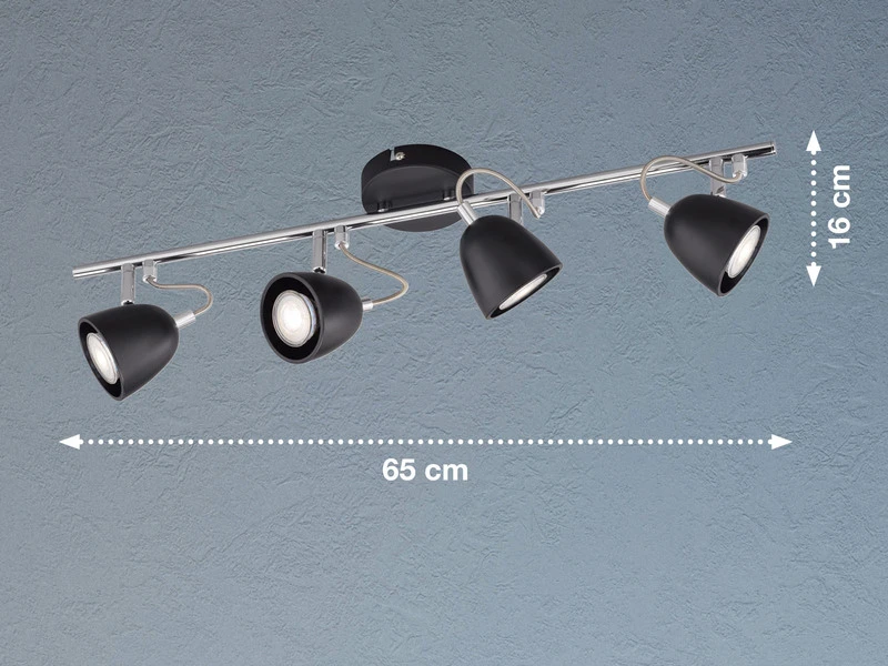 FHL Easy LED Deckenstrahler GEMMA Schwarz 4 Flammig - Deckenspot Industrial Style 3 FHL Easy LED Deckenstrahler GEMMA Schwarz 4 Flammig - Deckenspot Industrial Style – Bild 3
