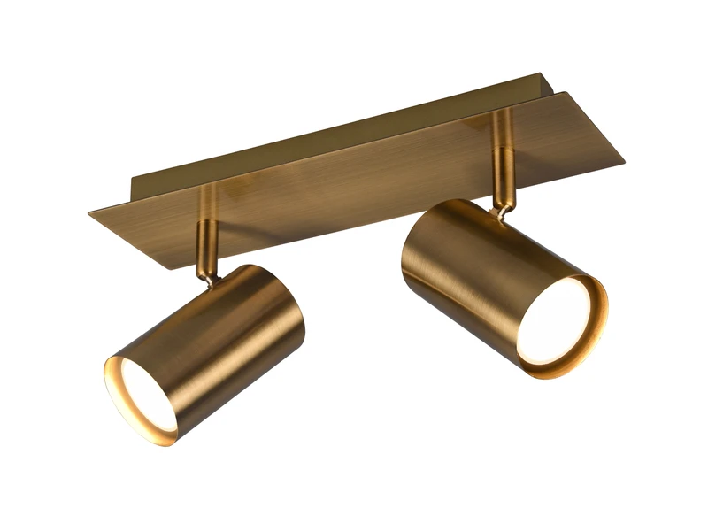 MeineWunschleuchte LED Deckenstrahler In Altmessing 2-flammig Spots Schwenkbar 2 MeineWunschleuchte LED Deckenstrahler In Altmessing 2-flammig Spots Schwenkbar – Bild 2