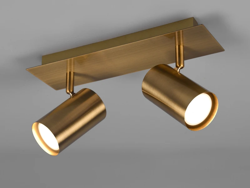 MeineWunschleuchte LED Deckenstrahler In Altmessing 2-flammig Spots Schwenkbar 1 MeineWunschleuchte LED Deckenstrahler In Altmessing 2-flammig Spots Schwenkbar