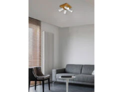 MeineWunschleuchte LED Deckenstrahler In Weiß Mit Holz 4-flammig Spots Schwenkbar -Globo Store led deckenstrahler in weiss mit holz 4 flammig spo 3