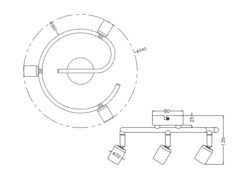 MeineWunschleuchte LED Deckenstrahler Rondell 3 Flammig Weiß, Ø 26cm 6 MeineWunschleuchte LED Deckenstrahler Rondell 3 Flammig Weiß, Ø 26cm – Bild 6