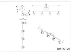 Reality Leuchten LED Deckenstrahler ROUBAIX 4 Flammig Silber Matt Mit Schirmen In Weiß 78cm Breit 8 Reality Leuchten LED Deckenstrahler ROUBAIX 4 Flammig Silber Matt Mit Schirmen In Weiß 78cm Breit -Globo Store led deckenstrahler roubaix 4 flammig silber matt m 3
