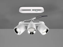 MeineWunschleuchte LED Deckenstrahler Weiß 3 Spots Schwenkbar Dimmbar Breite 27cm -Globo Store led deckenstrahler weiss 3 spots schwenkbar dimmba 7