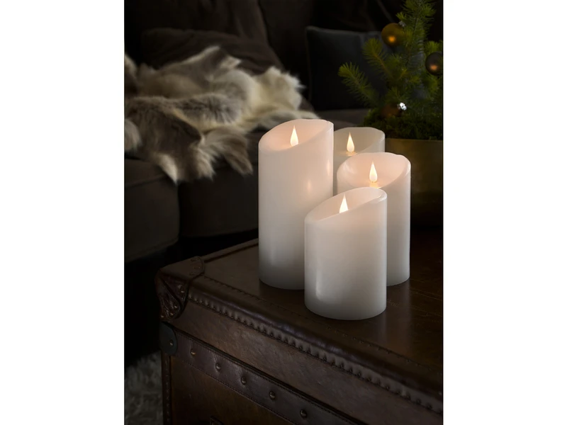 Konstsmide LED Echtwachskerze Mit Flamme & Timer, Ø 10cm, Höhe 14cm, Batteriebetrieb 7 Konstsmide LED Echtwachskerze Mit Flamme & Timer, Ø 10cm, Höhe 14cm, Batteriebetrieb – Bild 7