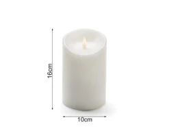 Konstsmide LED Echtwachskerze Mit Flamme & Timer, Ø 10cm, Höhe 16cm, Batteriebetrieb -Globo Store led echtwachskerze mit flamme timer 10cm hoehe 16c 4