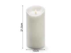 Konstsmide LED Echtwachskerze Mit Flamme & Timer, Ø 10cm, Höhe 21,5cm, Batteriebetrieb -Globo Store led echtwachskerze mit flamme timer 10cm hoehe 215 4
