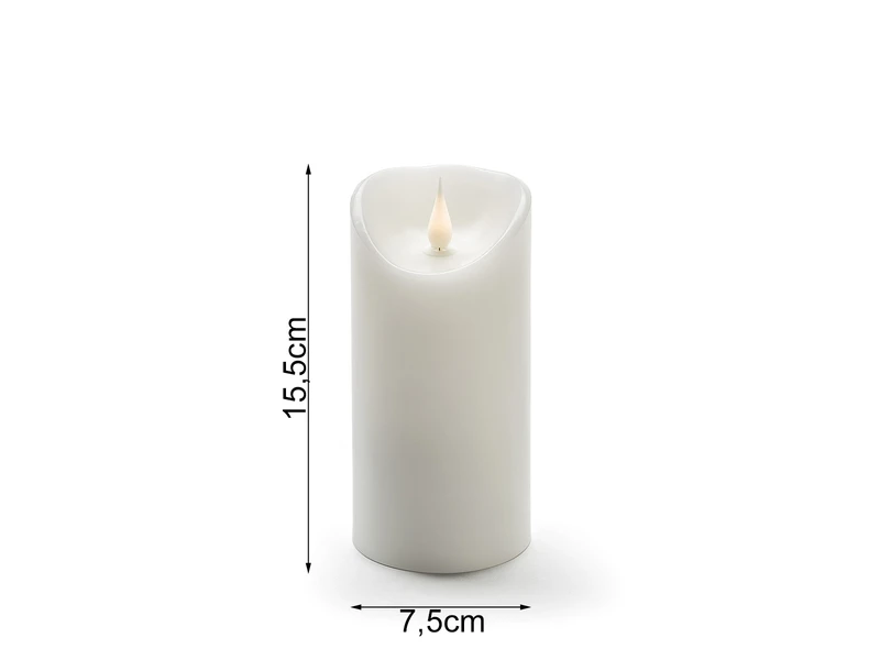 Konstsmide LED Echtwachskerze Mit Flamme & Timer, Ø 7,5cm, Höhe 15,5cm, Batteriebetrieb 5 Konstsmide LED Echtwachskerze Mit Flamme & Timer, Ø 7,5cm, Höhe 15,5cm, Batteriebetrieb – Bild 5