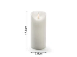 Konstsmide LED Echtwachskerze Mit Flamme & Timer, Ø 7,5cm, Höhe 17,5cm, Batteriebetrieb -Globo Store led echtwachskerze mit flamme timer 75cm hoehe 175 4