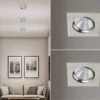 Trio Leuchten LED Einbaustrahler 2er Set Eckig Schwenkbar Dimmbar Nickel Matt 5,5W Deckenlampe