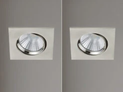 Trio Leuchten LED Einbaustrahler 2er Set Eckig Schwenkbar Dimmbar Nickel Matt 5,5W Deckenlampe 8 Trio Leuchten LED Einbaustrahler 2er Set Eckig Schwenkbar Dimmbar Nickel Matt 5,5W Deckenlampe -Globo Store led einbaustrahler 2er set eckig schwenkbar dimmba 2