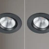 Trio Leuchten LED Einbaustrahler 2er Set Rund Schwenkbar Dimmbar Schwarz Matt 5,5W