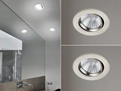 Trio Leuchten LED Einbaustrahler 2er Set Rund Schwenkbar Dimmbar Nickel Matt 5,5W Deckenlampe