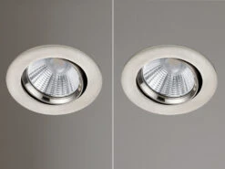 Trio Leuchten LED Einbaustrahler 2er Set Rund Schwenkbar Dimmbar Nickel Matt 5,5W Deckenlampe -Globo Store led einbaustrahler 2er set rund schwenkbar dimmbar 8
