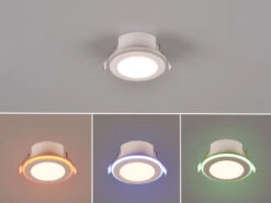 Trio Leuchten LED Einbaustrahler ARGUS Fernbedienung Farbwechsel Dimmbar Ø8cm Weiß