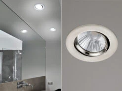 Trio Leuchten LED Einbaustrahler PAMIR Dimmbar Rund Ø8,5cm Schwenkbar Silber Matt