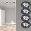 Trio Leuchten LED Einbaustrahler Rund 4er Set Ø 8,5cm Schwenkbar Dimmbar Schwarz Matt 5,5W