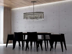 MeineWunschleuchte LED Großer Kronleuchter 6-flammig Mit Filigranem Kristall Glas Braun, 92cm Breit -Globo Store led grosser kronleuchter 6 flammig mit filigranem 1 5