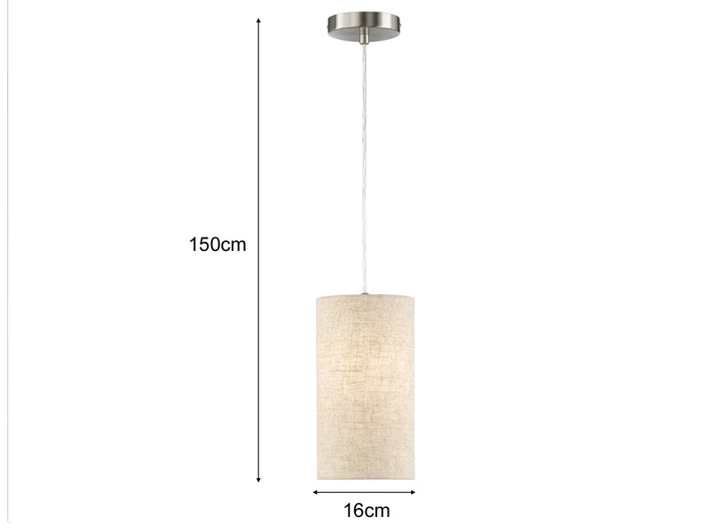 MeineWunschleuchte LED Hängelampe 1 Flammig Dimmbar Mit Leinen Lampenschirm Beige Ø 16cm 3 MeineWunschleuchte LED Hängelampe 1 Flammig Dimmbar Mit Leinen Lampenschirm Beige Ø 16cm – Bild 3