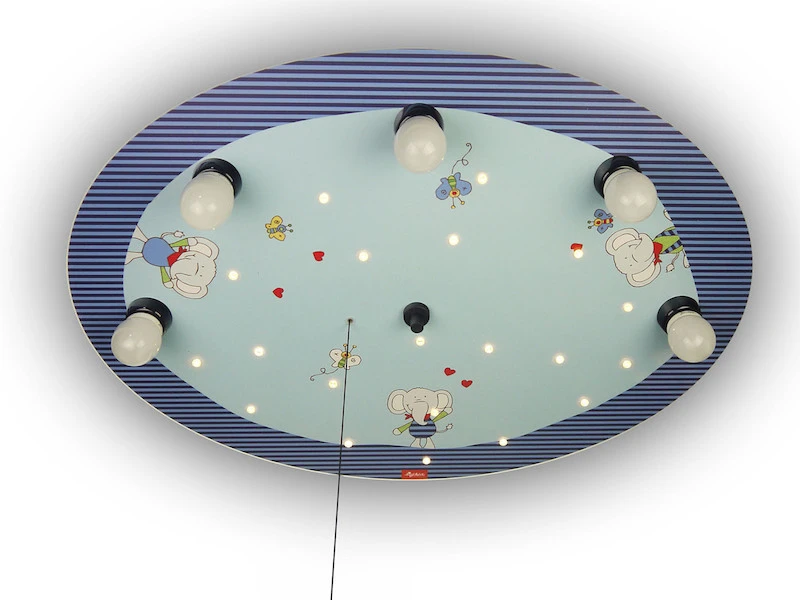 Niermann LED Kinder Deckenleuchte Mit Bunten Elefanten Zugschalter Für LED-Schlummerlicht 2 Niermann LED Kinder Deckenleuchte Mit Bunten Elefanten Zugschalter Für LED-Schlummerlicht – Bild 2