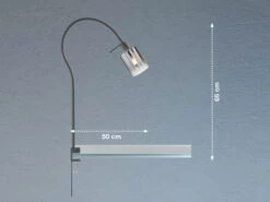 MeineWunschleuchte LED Klemmlampe Schwarz Mit Rauchglas - Leselampe Mit Schwanenhals -Globo Store led klemmlampe schwarz mit rauchglas leselampe mit 2