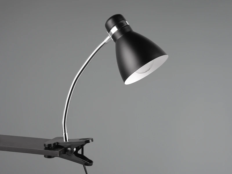 MeineWunschleuchte LED Klemmleuchte Flexibel, Chrom & Metallschirm Schwarz, 36cm 4 MeineWunschleuchte LED Klemmleuchte Flexibel, Chrom & Metallschirm Schwarz, 36cm – Bild 4