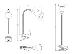 Reality Leuchten LED Klemmleuchten 2er SET 1 Flammige Kunststoff Schwanenhalslampe In Silber 8 Reality Leuchten LED Klemmleuchten 2er SET 1 Flammige Kunststoff Schwanenhalslampe In Silber -Globo Store led klemmleuchten 2er set 1 flammige kunststoff sc 3