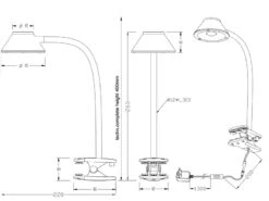 MeineWunschleuchte LED Klemmleuchten 2er Set Flexibel, Kunststoff Weiß, 26cm Hoch -Globo Store led klemmleuchten 2er set flexibel kunststoff weis 3