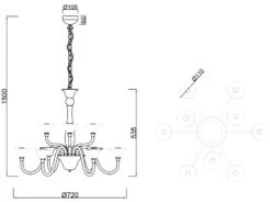 MeineWunschleuchte LED Kronleuchter Im Landhausstil, 9-flammig Stehend Ø 72cm, Weiß -Globo Store led kronleuchter im landhausstil 9 flammig stehend 4