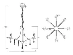MeineWunschleuchte LED Kronleuchter Lüster Silber Mit Kristallbehang, 8-flammig Ø 68cm -Globo Store led kronleuchter luester silber mit kristallbehang 4