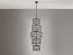 MeineWunschleuchte LED Kronleuchter Mehrflammig Mit Filigranem Kristall Glas, Braun, Bis 3,75m Lang -Globo Store led kronleuchter mehrflammig mit filigranem krista 2