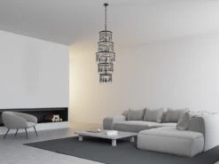 MeineWunschleuchte LED Kronleuchter Mehrflammig Mit Filigranem Kristall Glas, Braun, Bis 3,75m Lang -Globo Store led kronleuchter mehrflammig mit filigranem krista 5