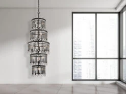 MeineWunschleuchte LED Kronleuchter Mehrflammig Mit Filigranem Kristall Glas, Braun, Bis 3,75m Lang -Globo Store led kronleuchter mehrflammig mit filigranem krista 6