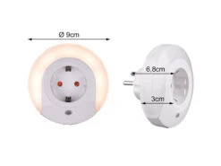 Reality Leuchten LED Nachtlicht BAILEY Plug-in Mit Steckdose & Dämmerungssensor - Ø 9cm -Globo Store led nachtlicht bailey plug in mit steckdose daemme 3