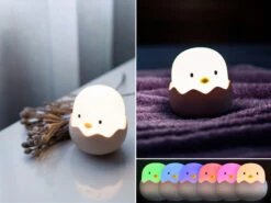 Niermann LED Nachtlicht EGGY EGG, Per USB Aufladbar, Dimmbar, 7 Lichtfarben - Höhe 12cm