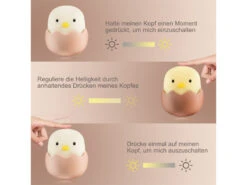 Niermann LED Nachtlicht EGGY EGG, Per USB Aufladbar, Dimmbar, 7 Lichtfarben - Höhe 12cm -Globo Store led nachtlicht eggy egg per usb aufladbar dimmbar 1 6