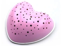 Niermann LED Nachtlicht SOLAR HEART, Projiziert Herzen/Sterne, Mit Solar/USB Aufladbar