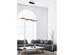 Trio Leuchten LED Pendelleuchte BLAZE Dimmbar Lichtfarbe Einstellbar Messing 107cm -Globo Store led pendelleuchte blaze dimmbar lichtfarbe einstel 18