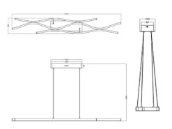 Trio Leuchten LED Pendelleuchte BLAZE Dimmbar Lichtfarbe Einstellbar Silber 107cm -Globo Store led pendelleuchte blaze dimmbar lichtfarbe einstel 7