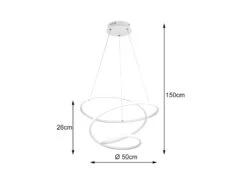 Reality Leuchten LED Pendelleuchte BOLOGNA Metall Weiß Matt 3 Stufen Dimmer Ø50cm 10 Reality Leuchten LED Pendelleuchte BOLOGNA Metall Weiß Matt 3 Stufen Dimmer Ø50cm -Globo Store led pendelleuchte bologna metall weiss matt 3 stuf 3