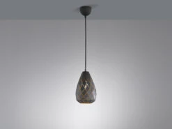 Trio Leuchten LED Pendelleuchte Geometrisch Mit Lasercut Muster Anthrazit Innen Gold -Globo Store led pendelleuchte geometrisch mit lasercut muster 1 2