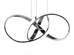 Wofi LED Pendelleuchte INDIGO In Silber Chrom Geschwungen, Ø 55cm -Globo Store led pendelleuchte indigo in silber chrom geschwung 4